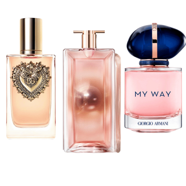 Box of 3 Fragrances: Dolce & Gabbana Devotion, My Way Giorgio Armani, and Lancôme Idôle 100ml